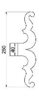 Penture moustache pour porte int�rieure en 250mm  R�f 40.130